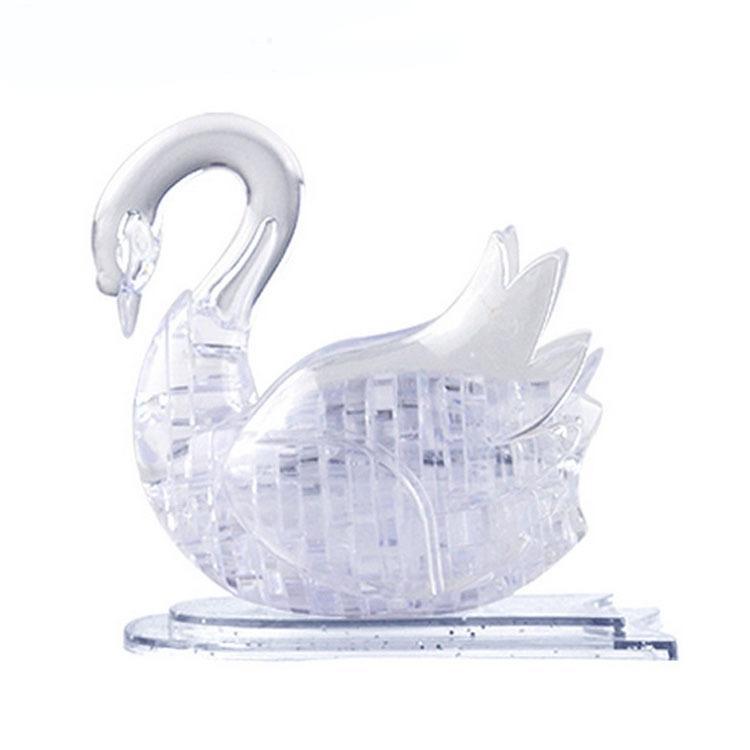 DIY Swan 3D Puzzle Clear Jigsaw Puzzle Transparent Jigsaw Puzzles Gifts for Adults for Kids 45Pcs