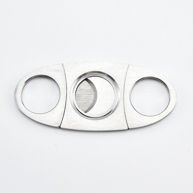 Cigar Cutter Stainless Steel Double Finger Double Blade Oval - MyHawaiianShirtsAU