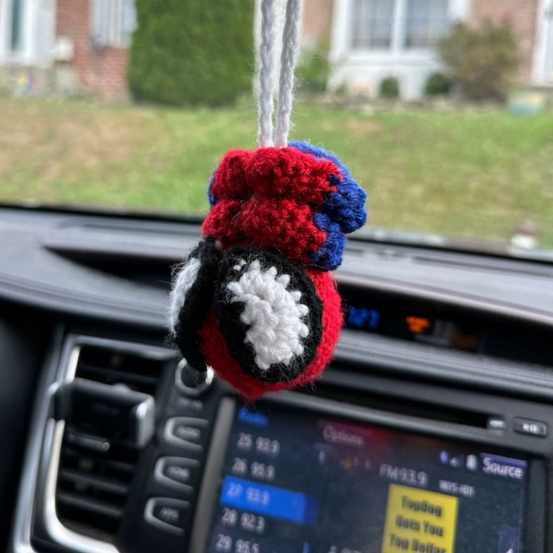 Crochet Spiderman Car Hanger Ornament Accessories, Handmade Amigurumi Plush Car Decor, Cute Super Hero Bag Charm Keychain, Gift for Him Her - MyJigsawPuzzleAu