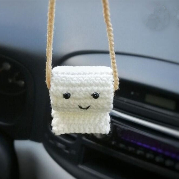 Crochet Bat Car Charm: Halloween Rearview Mirror Decoration - MyJigsawPuzzleAu