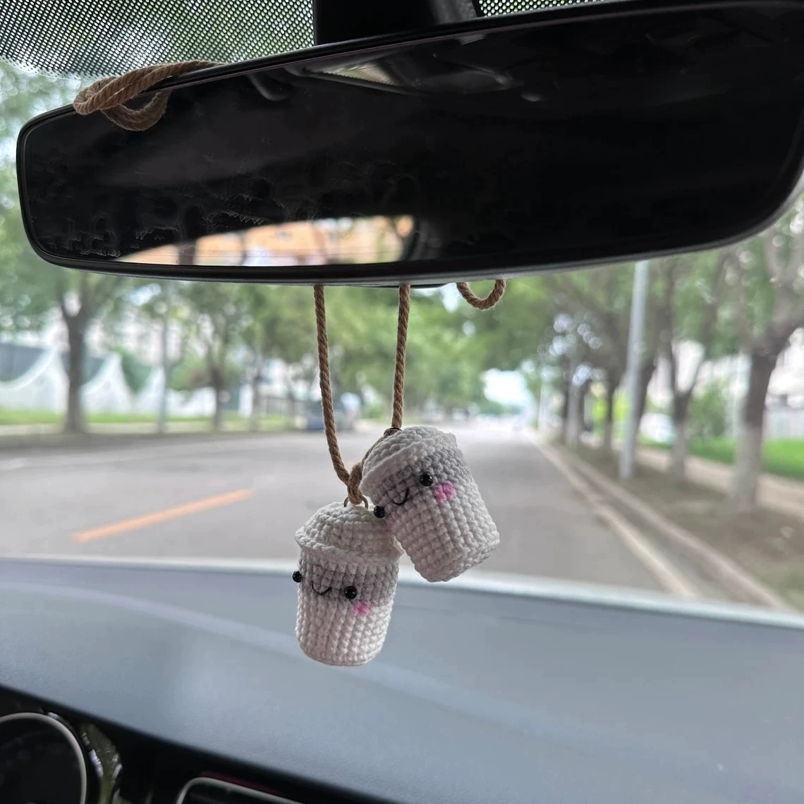 Crochet Bat Car Charm: Halloween Rearview Mirror Decoration - MyJigsawPuzzleAu