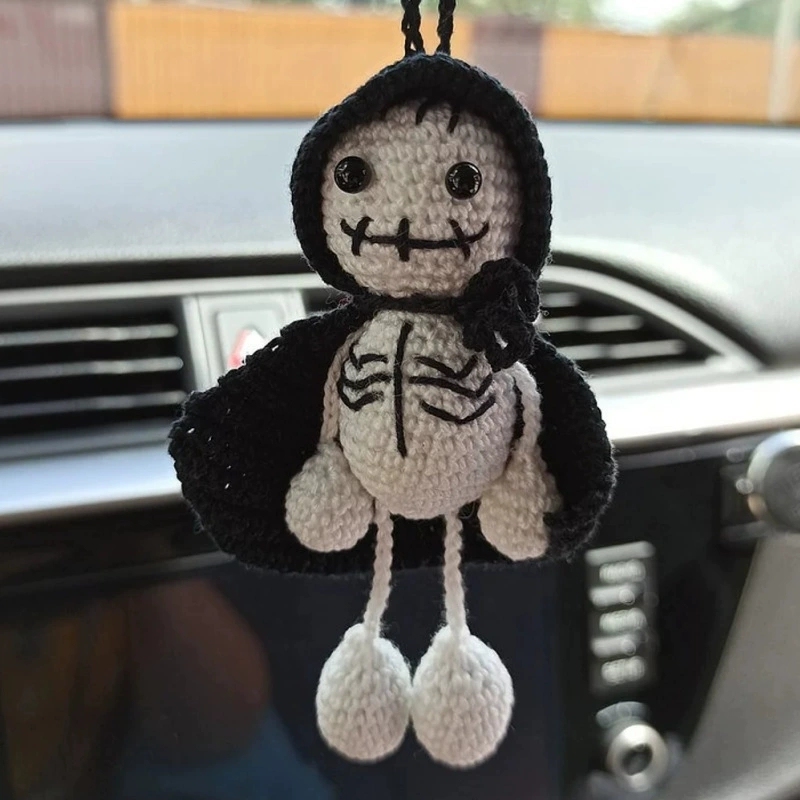 Crochet Bat Car Charm: Halloween Rearview Mirror Decoration - MyJigsawPuzzleAu