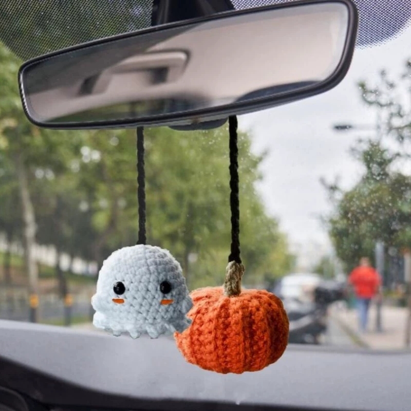Crochet Bat Car Charm: Halloween Rearview Mirror Decoration - MyJigsawPuzzleAu