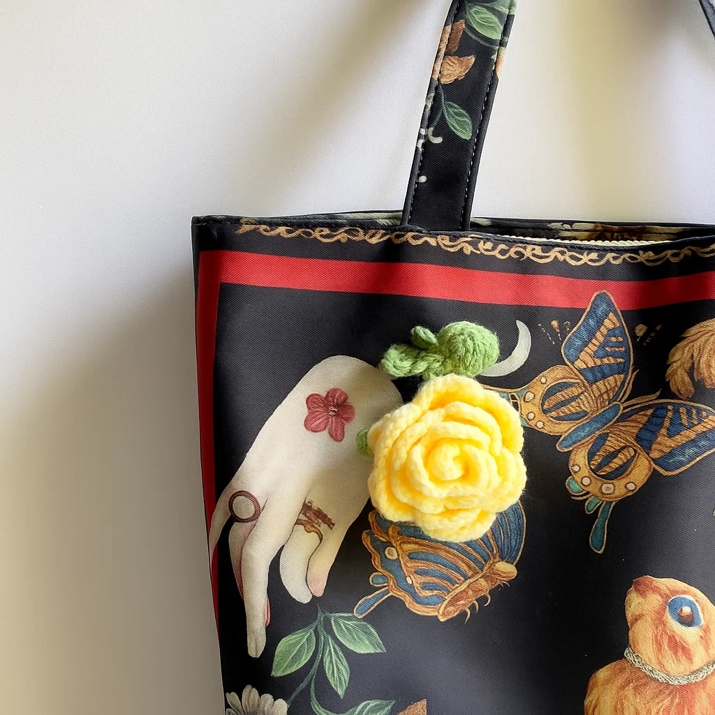 Crochet Cherry Car Mirror Hanging: Handmade Knitted Car Accessory - MyJigsawPuzzleAu