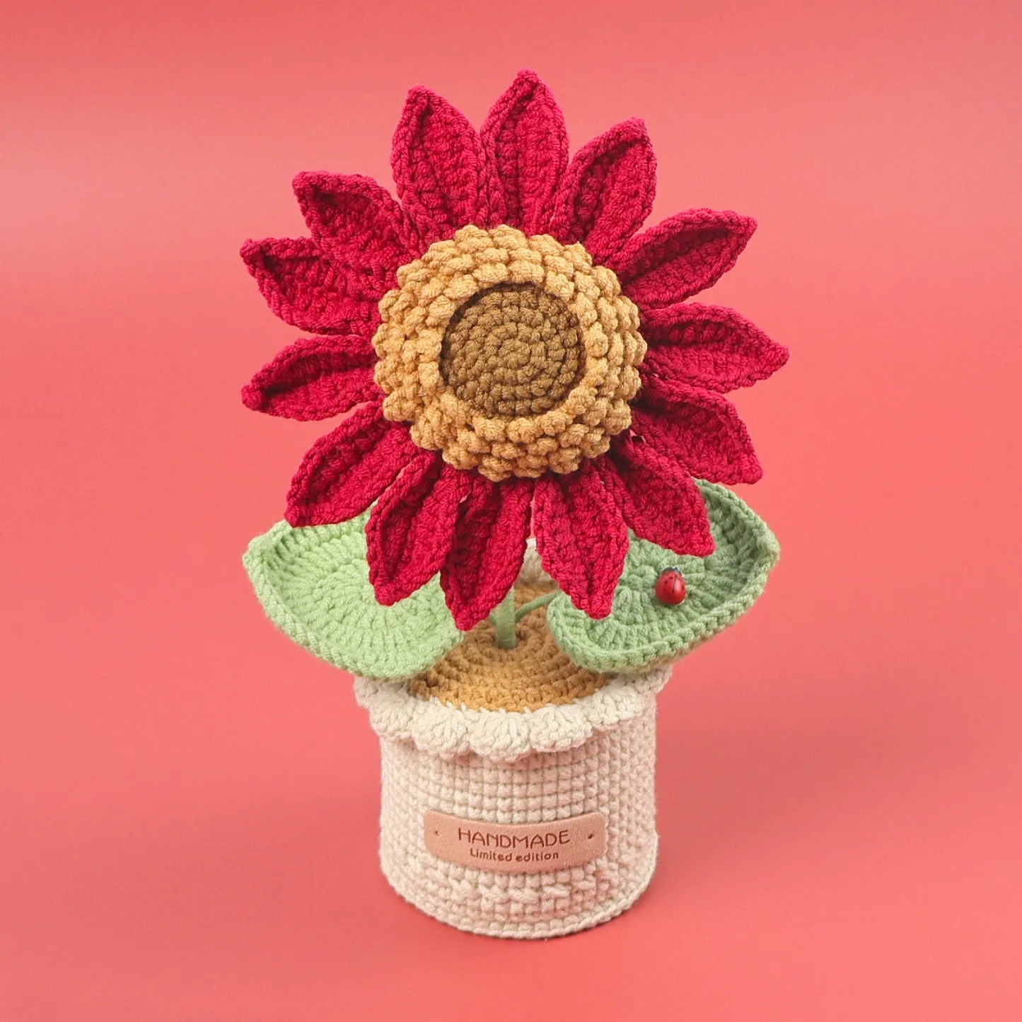 Handmade Crochet Rose Potted Plant Yarn Flower for Home Decor Gift - MyJigsawPuzzleAu