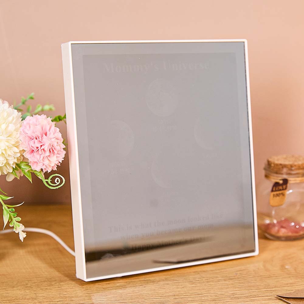 Mommy's Universe - Personalised Customised Starry Moon Phase Mirror Lightboxes - MyJigsawPuzzleAu