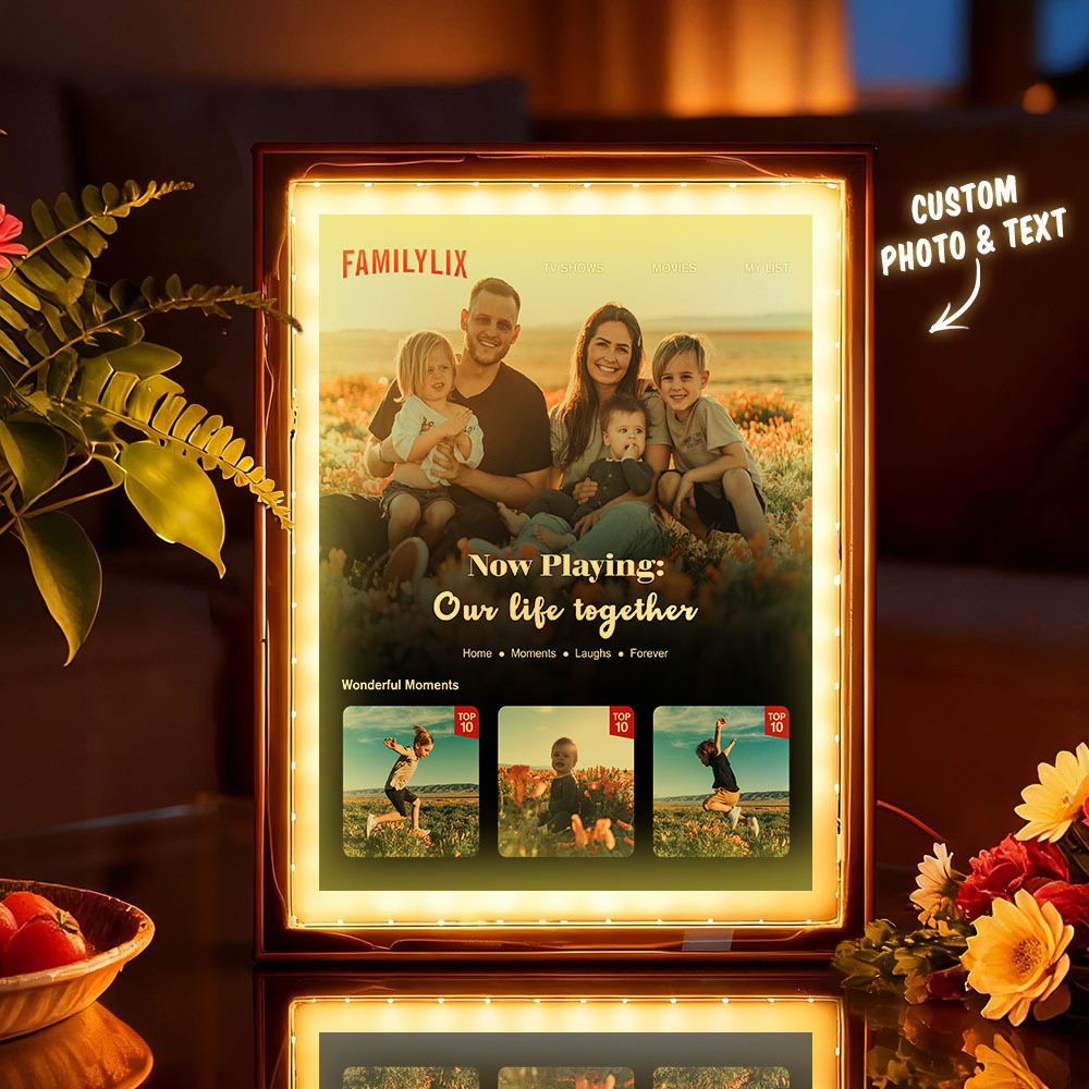 Personalized Photo Movie Theme Romantic LED Night Light Mirror Light-Beautiful Memories Playing - MyJigsawPuzzleAu