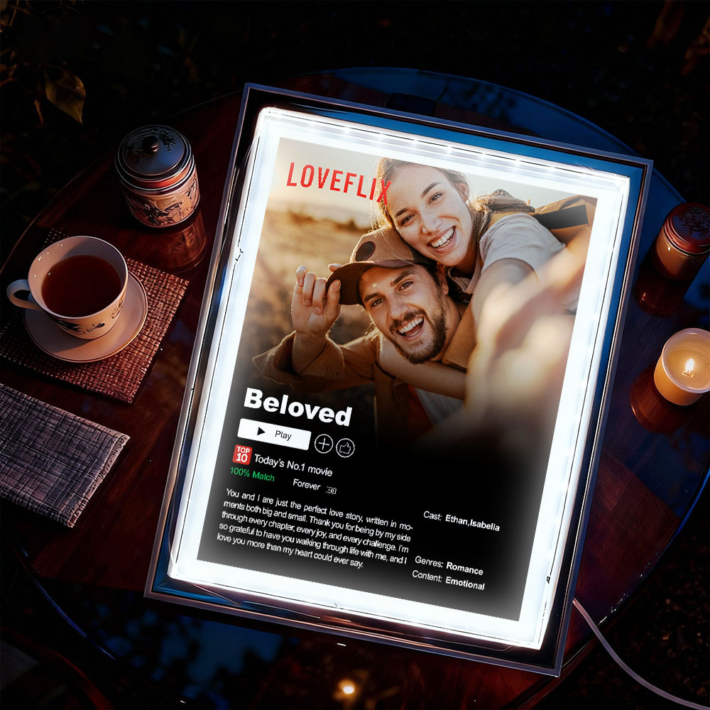 Personalized Photo Movie Theme Romantic LED Night Light Mirror Light-Beautiful Memories Playing - MyJigsawPuzzleAu