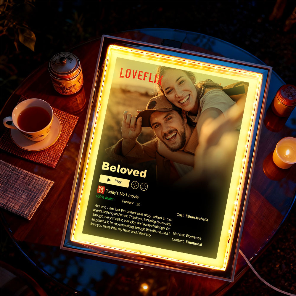 Personalized Photo Movie Theme Romantic LED Night Light Mirror Light-Beautiful Memories Playing - MyJigsawPuzzleAu