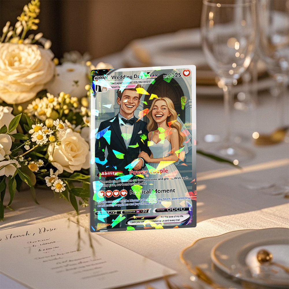 Personalized Poke Card Anime Acrylic Card for Couple Legendary Card Hologram Ornament Anniversary Gift - MyJigsawPuzzleAu