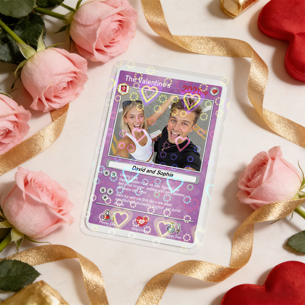 Personalized Valentine`s Day Power Couple Card, Custom Anniversary Card Couple Photo Anime Style, Best Valentine's Day Gift for Lover - MyJigsawPuzzleAu