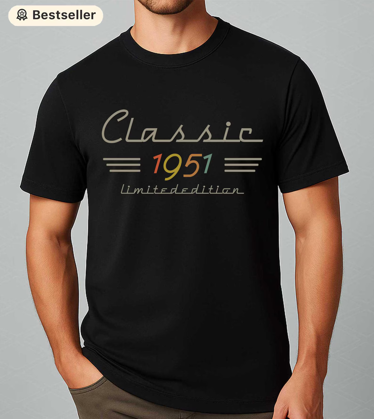 Personalized Classic Tee with Retro Birth Year Graphic, Custom Year Unique Birthday Gift for Dad - MyJigsawPuzzleAu