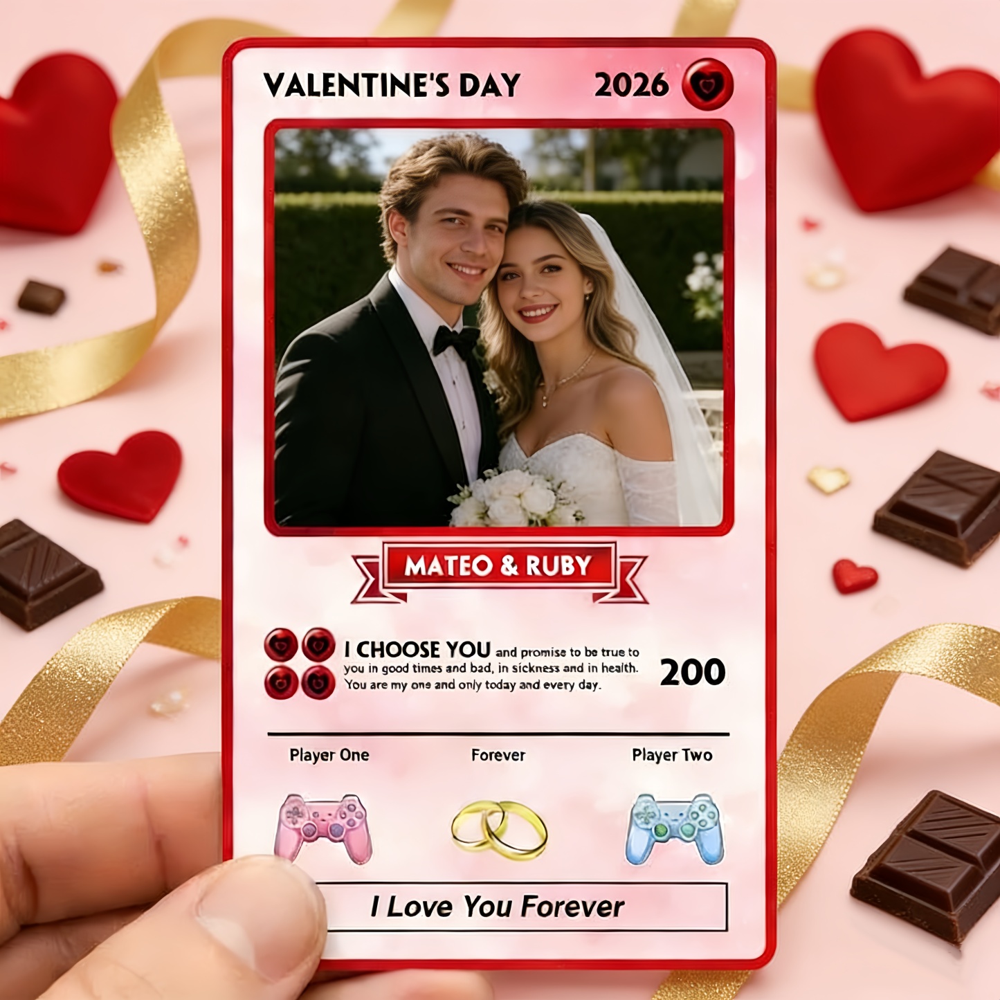 Personalized Valentine`s Day Power Couple Card, Custom Anniversary Card Couple Photo Anime Style, Best Valentine's Day Gift for Lover - MyJigsawPuzzleAu