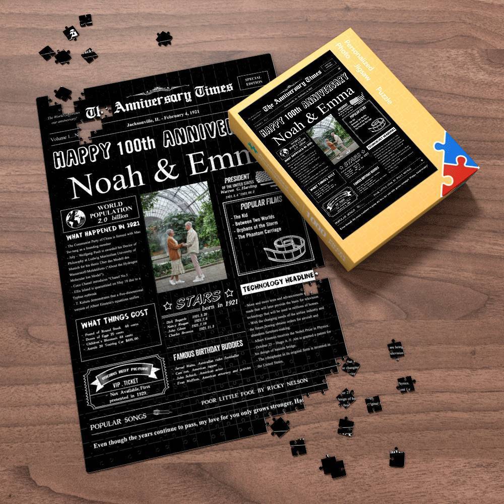 Mother's Day Gifts History News Custom Photo Jigsaw Puzzle Newspaper Decoration