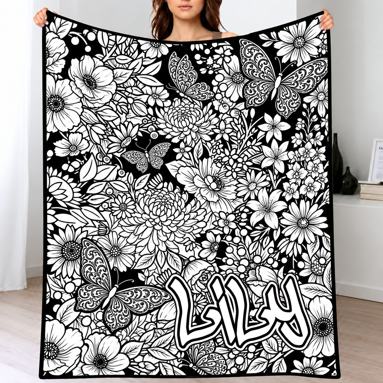 DIY Drawing Blanket (Optional 24-Color Marker Set) Create Your Art Blanket Washable Keepsake Blanket for Kids & Adults