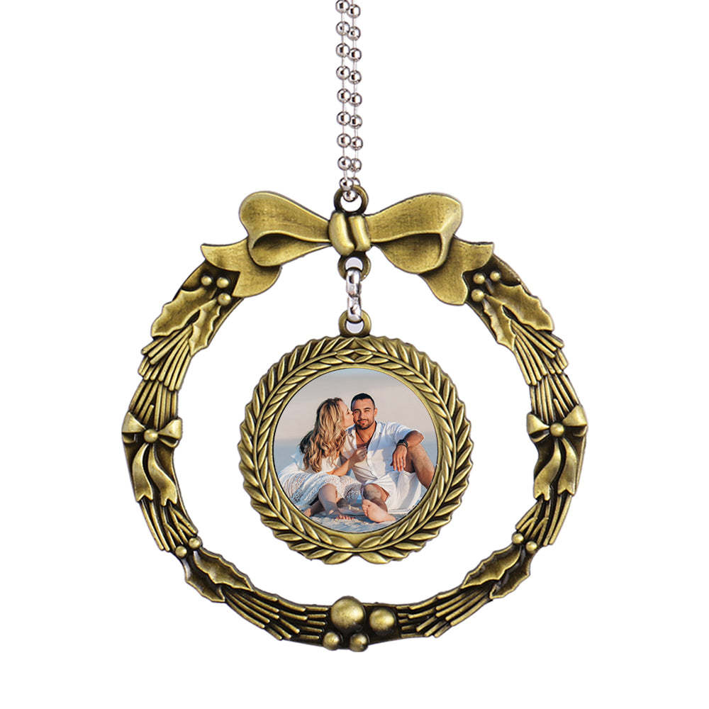 Custom Photo Garland Car Rearview Mirror Charm Decoration Gifts for Christmas - mycustomtirecover