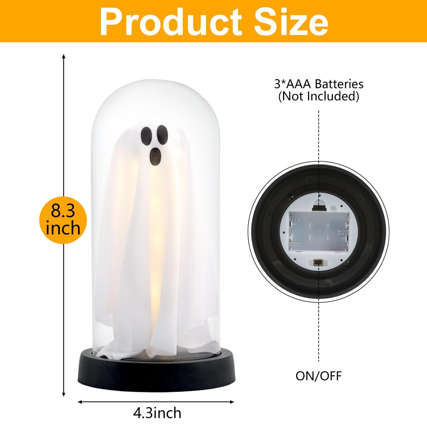 Glass Ghost Light Spooky Bat Light Lamp Decor - MyJigsawPuzzleAu