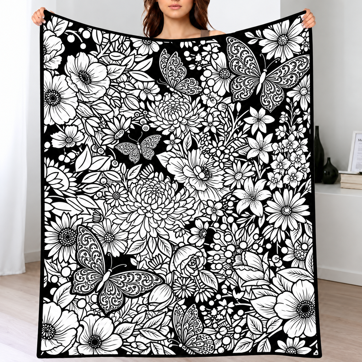 DIY Drawing Blanket (Optional 24-Color Marker Set) Create Your Art Blanket Washable Keepsake Blanket for Kids & Adults