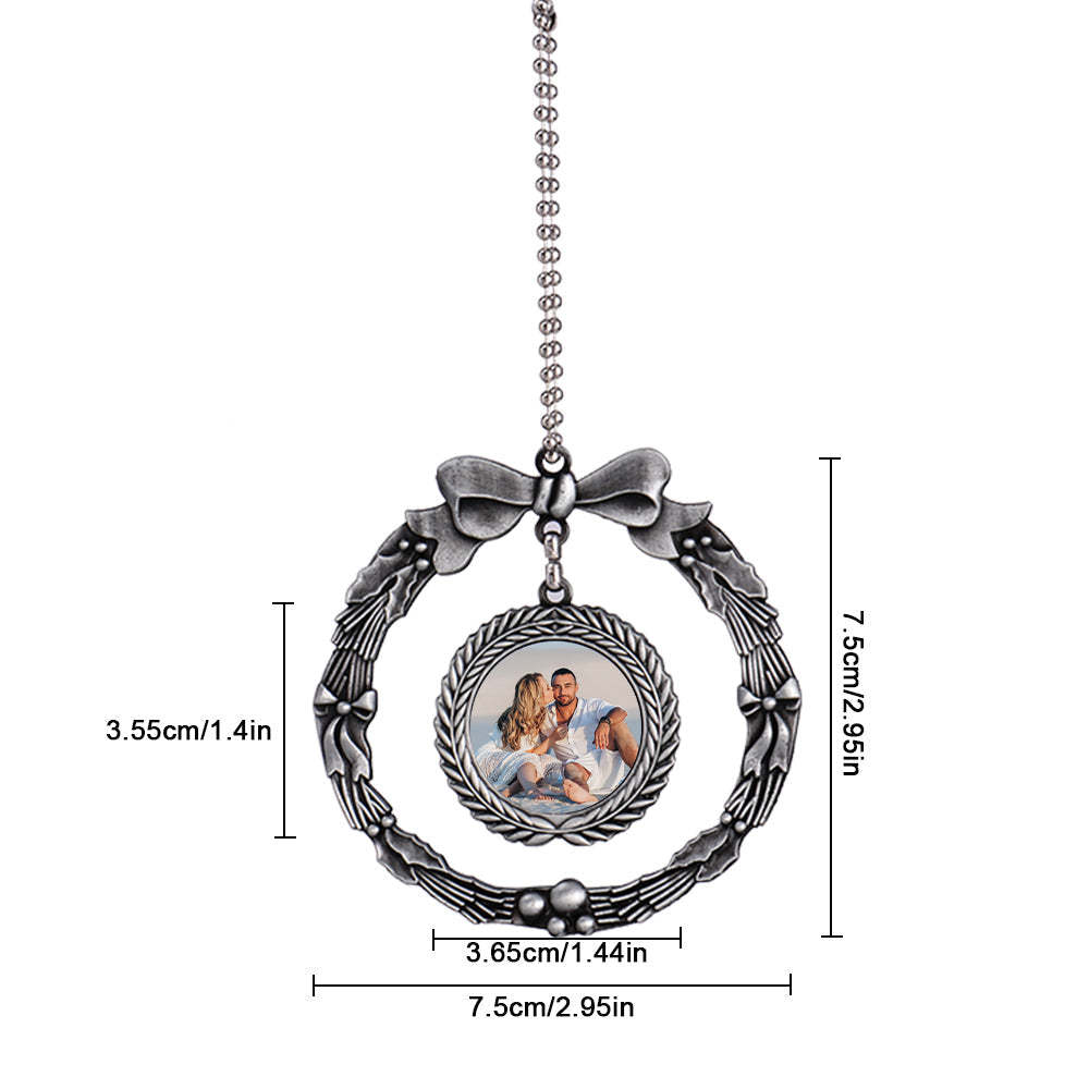 Custom Photo Garland Car Rearview Mirror Charm Decoration Gifts for Christmas - mycustomtirecover