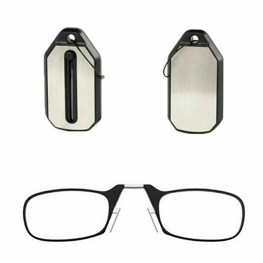 Portable Keychain Reading Glasses - Portable Folding Presbyopic Glasses - Ultra-Light Foldable Pince-Nez for Seniors