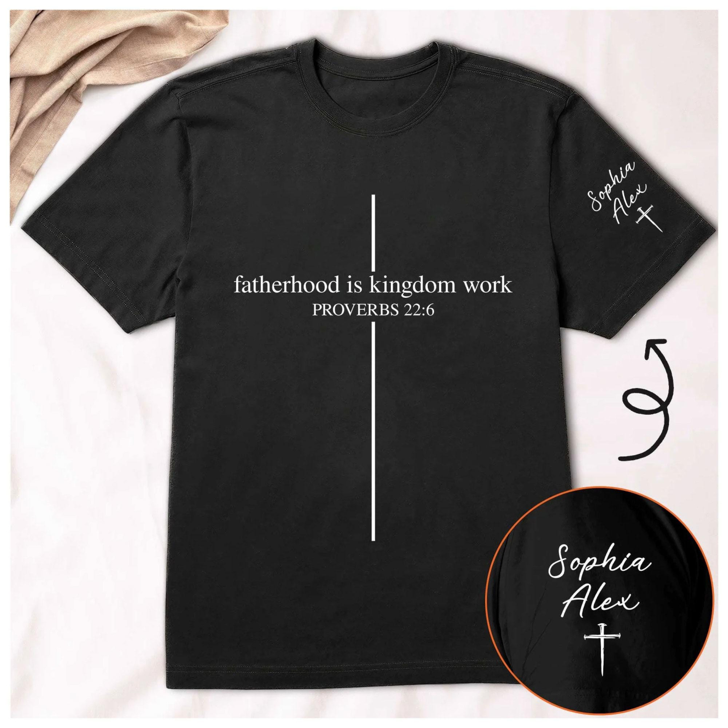 Personalized Christian Dad Shirt, Custom Fatherhood Is Kingdom Work Tshirt, Gift For Religious Daddy Tee, Bible Verse Fathers Day Gift Shirt Taisha - MyJigsawPuzzleAu