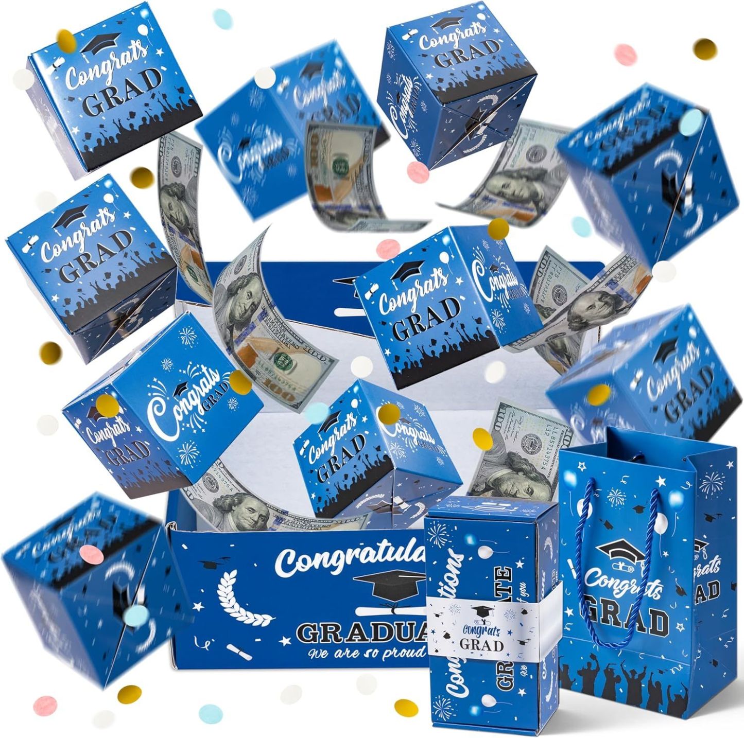 Graduation Explosion Gift Box Graduate Surprise Gift Boxes Exploding for Money Cash Holder for Congrats Grad Party - MyJigsawPuzzleAu