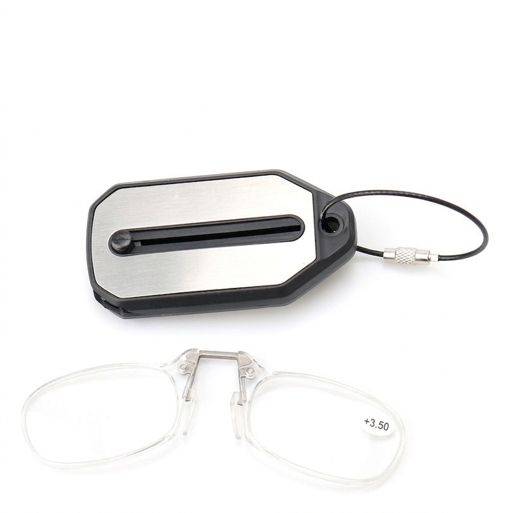 Portable Keychain Reading Glasses - Portable Folding Presbyopic Glasses - Ultra-Light Foldable Pince-Nez for Seniors