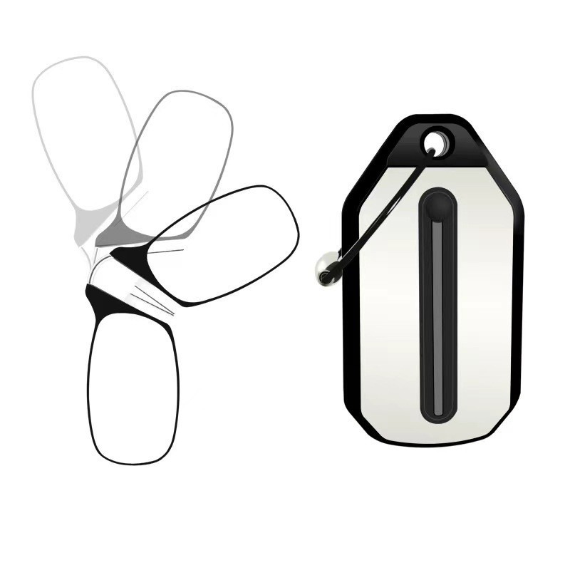 Portable Keychain Reading Glasses - Portable Folding Presbyopic Glasses - Ultra-Light Foldable Pince-Nez for Seniors