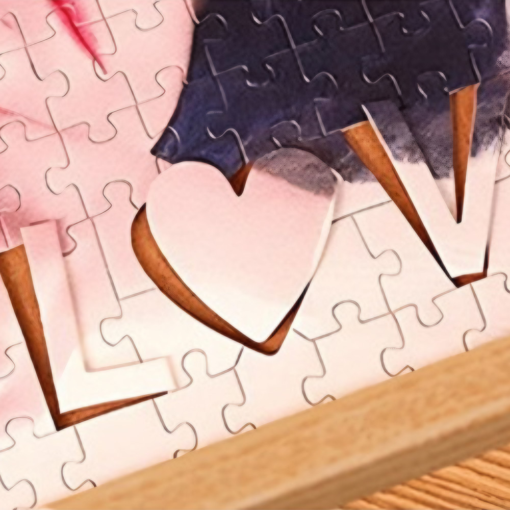 Personalized Photo Jigsaw Puzzle with LOVE-Shaped Piece | Romantic Custom Puzzle Gift - MyJigsawPuzzleAu