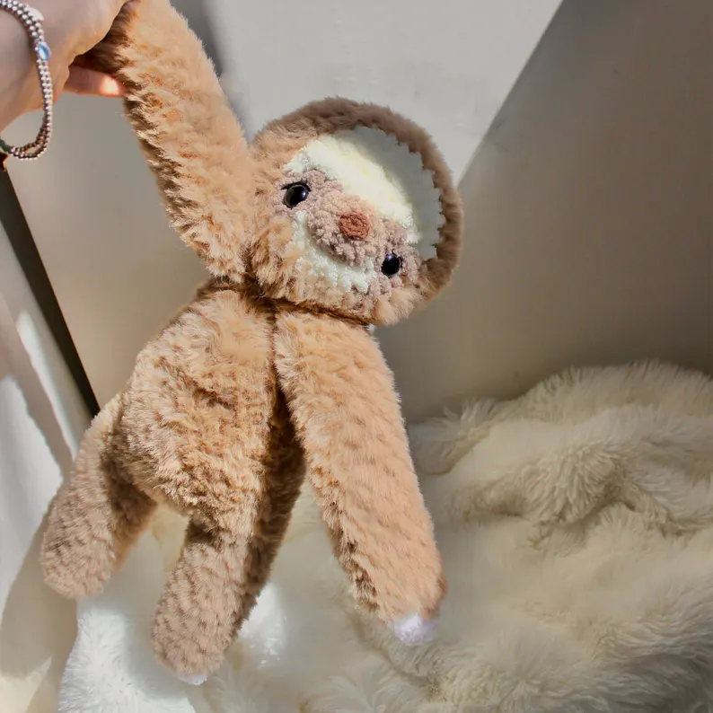 Crochet Plush with Pattern Cute Animal Knitted Plush Toy Cute Fluffy Fur Plush Bunny, Panda, Sloth, Cat, Swan, Deer, Cow, Penguin, Hedgehog Knitted Gift - MyJigsawPuzzleAu