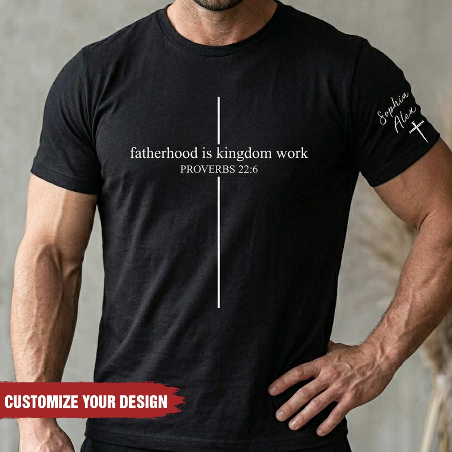 Personalized Christian Dad Shirt, Custom Fatherhood Is Kingdom Work Tshirt, Gift For Religious Daddy Tee, Bible Verse Fathers Day Gift Shirt Taisha - MyJigsawPuzzleAu