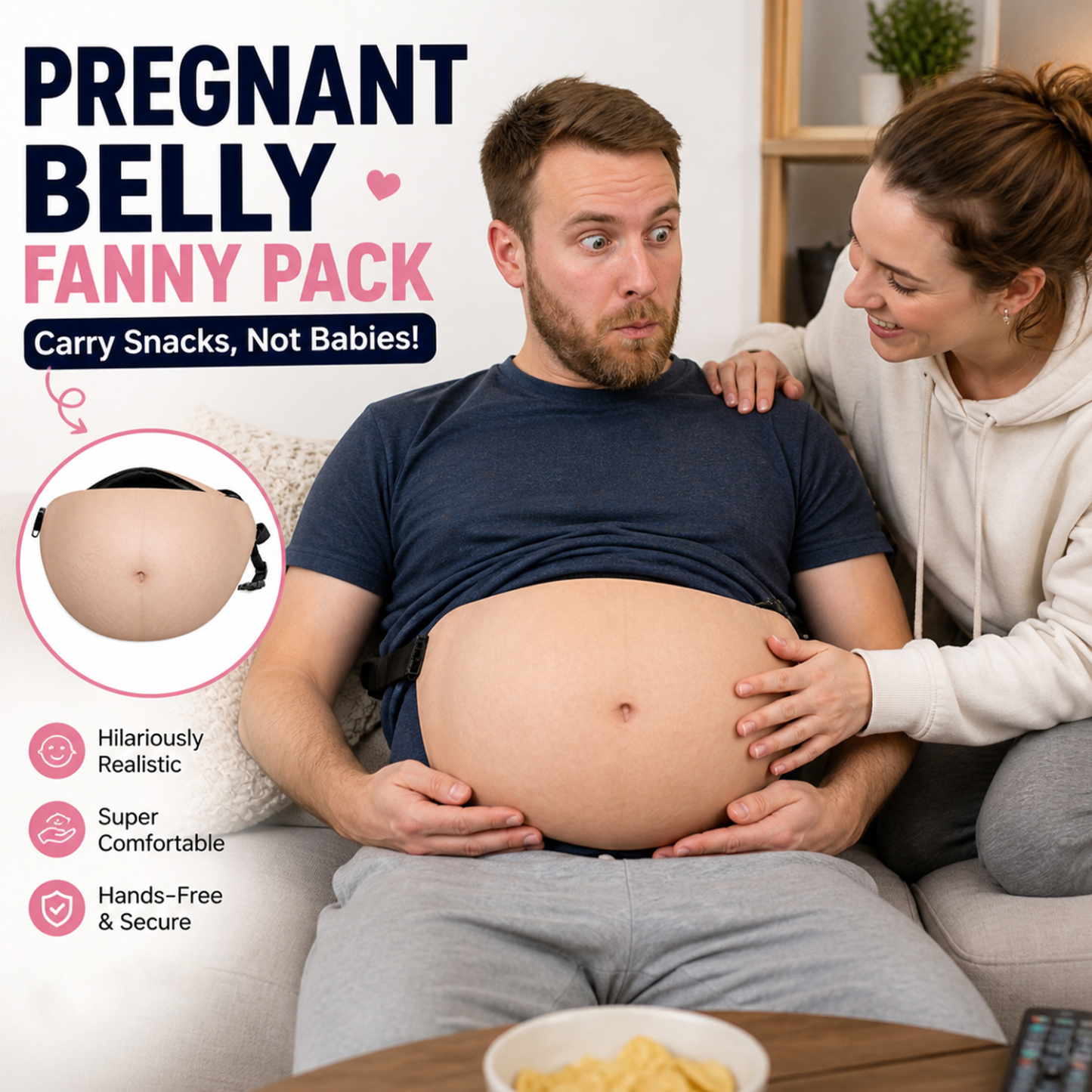Funny Abs & Belly Fanny Pack – Realistic Body Print Waist Bag, Novelty Gift for Friends & Family, Birthday, Christmas & Party - MyJigsawPuzzleAu