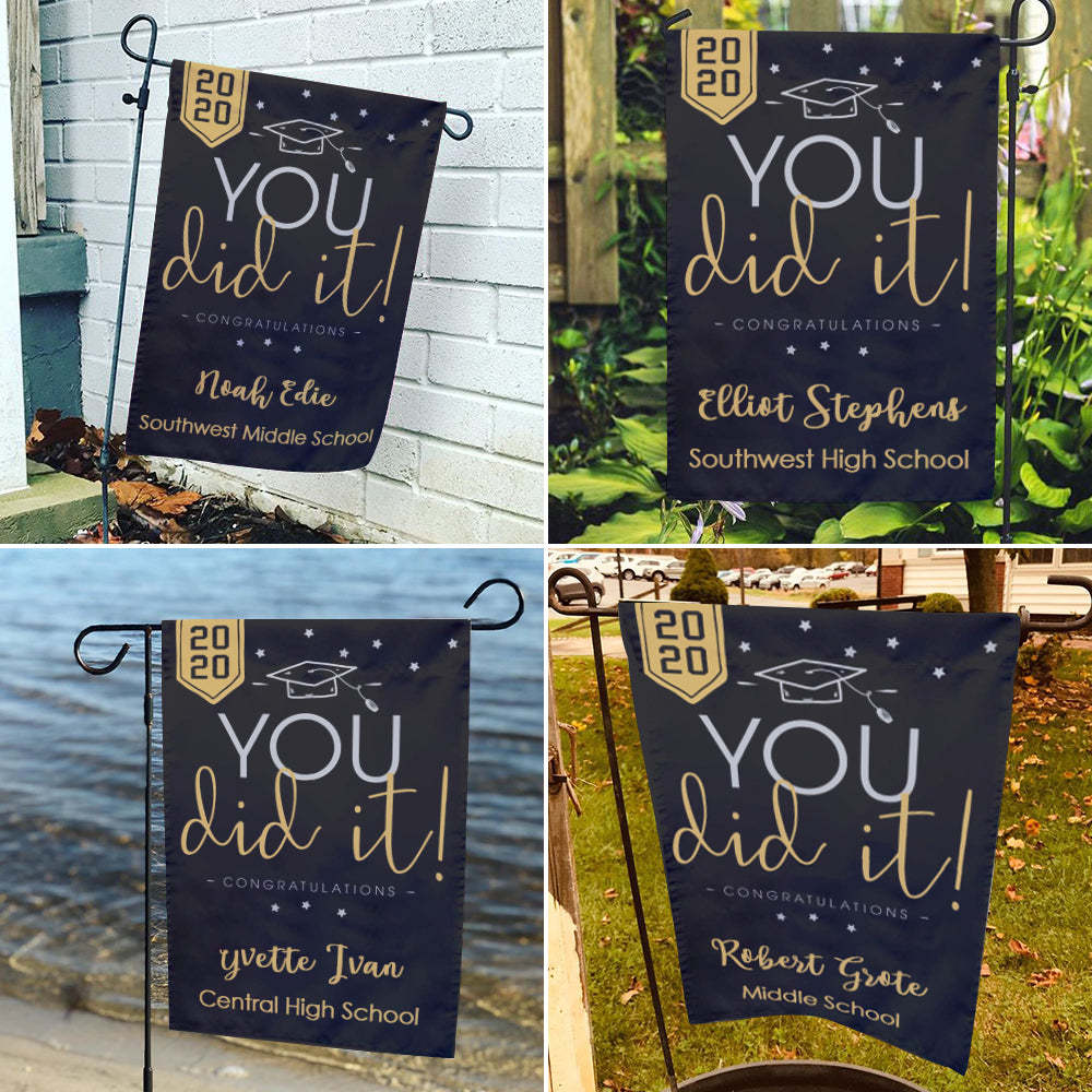 Personalized Graduation Flag With Picture Custom Outdoor Your Name And School Name Graduation Gifts (12.5in x 18in) - MyJigsawPuzzleAu