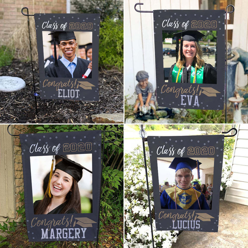 Graduation Decorations 2021 Custom Garden Flags Outdoor Graduation Photo With Your Name (12.5in x 18in) - MyJigsawPuzzleAu