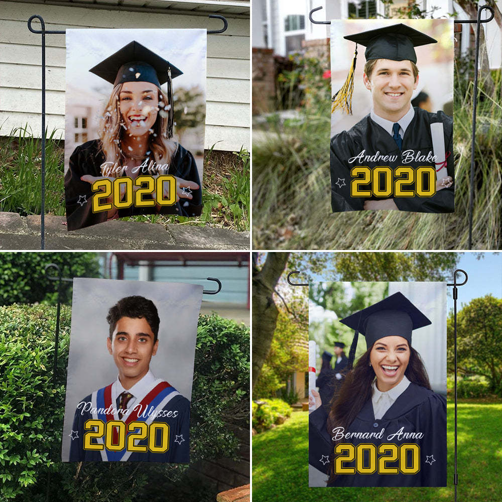 Custom Garden Flag Outdoor Graduation Photo With Your Name Happy Graduation 2021 (12.5in x 18in) - MyJigsawPuzzleAu