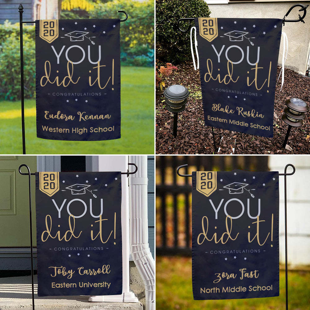 Personalized Graduation Flag With Picture Custom Outdoor Your Name And School Name Graduation Gifts (12.5in x 18in) - MyJigsawPuzzleAu