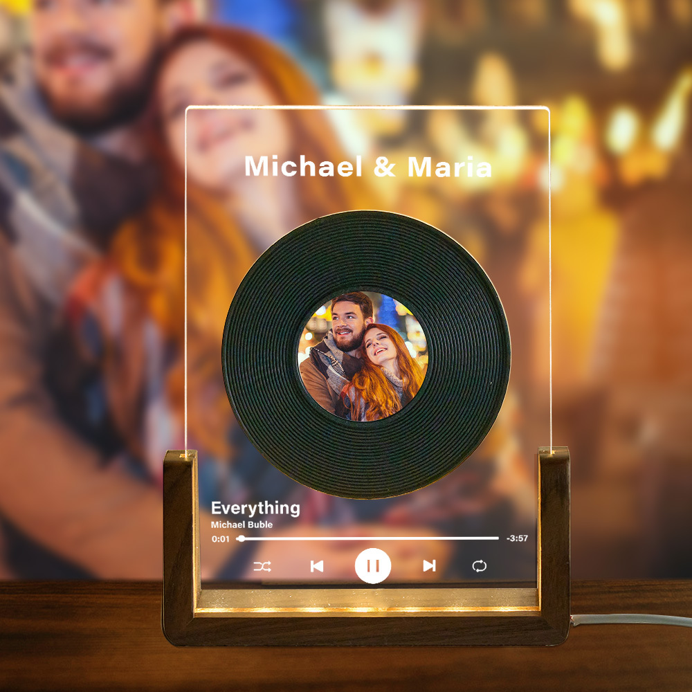 Premium Custom Music & Photo Night Lamp | Play Songs Without Phone, Elegant Anniversary Keepsake for Couples - MyJigsawPuzzleAu