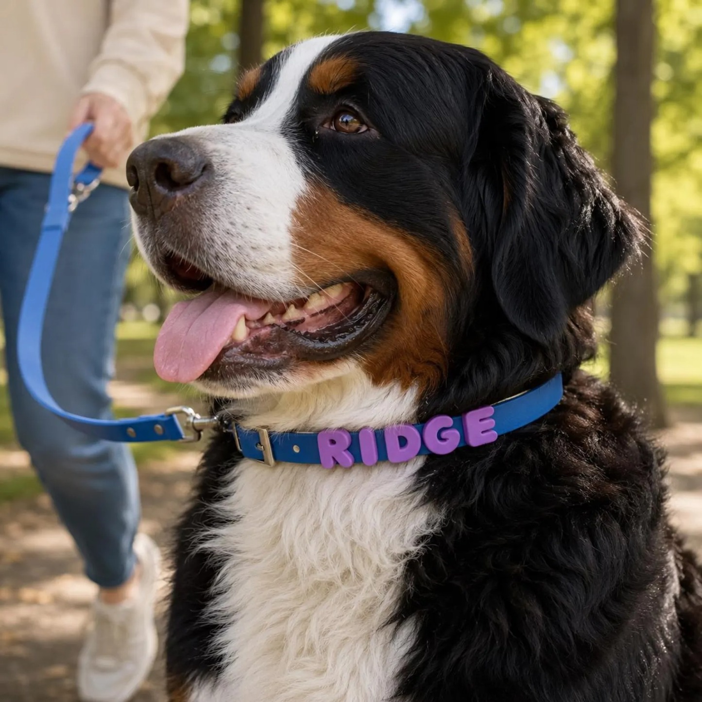 Personalized Waterproof Silicone Pet Collar Replaceable Letter Charms Pet Collar & Leash Set Easy to Clean Outdoor Pet Supplies - MyJigsawPuzzleAu