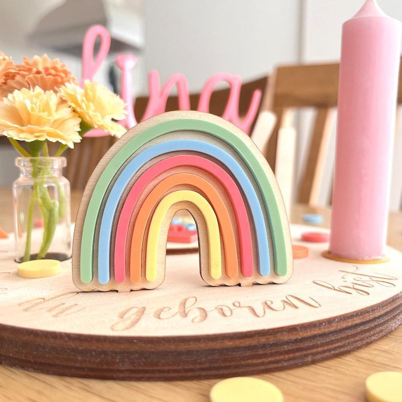 Personalized birthday plate colorful with vase and candle, candle plate, birthday board, birthday table, birthday wreath - MyJigsawPuzzleAu