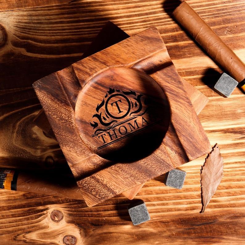 Personalised Cigar Ashtray, Cigar Holder, Unique Ashtray, Name Ashtray, Cigar Accessory, Husband & Fathers Gift, Groomsman Gift - MyHawaiianShirtsAU