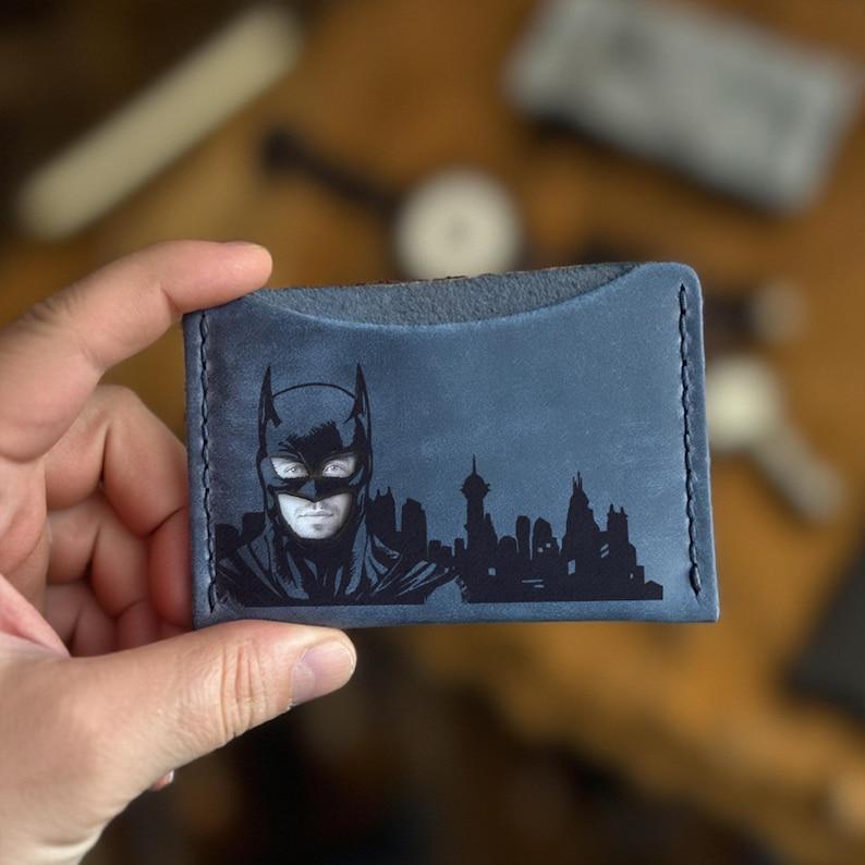 Mask Id Holder Batnan Wallet Hero Super Hero Wallet Leather Unique Gift for Him Bat ID Card Holder Superhero Id Wallet Comic Leather Wallet -