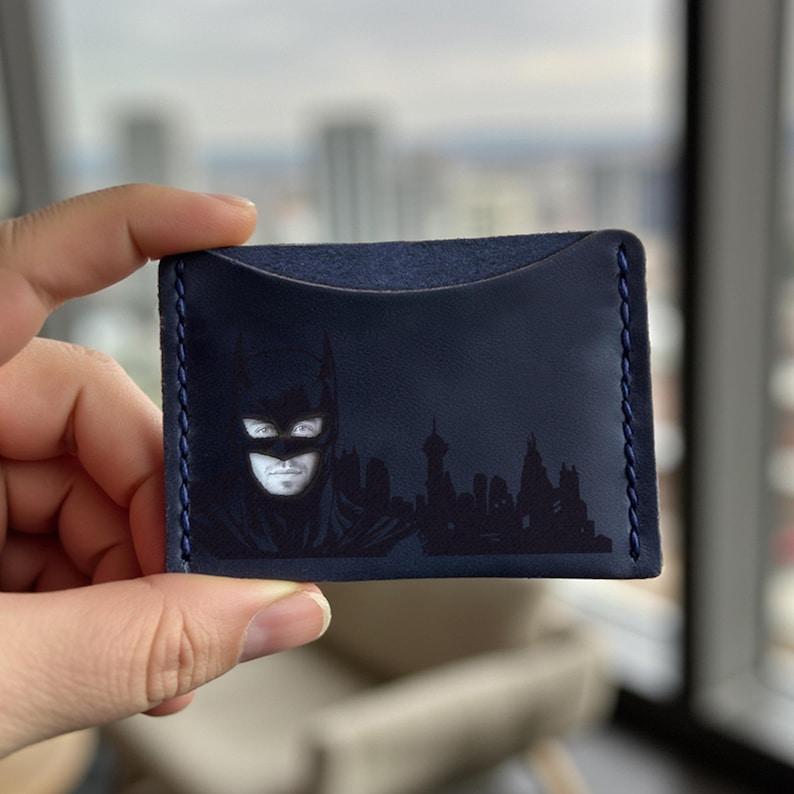 Mask Id Holder Batnan Wallet Hero Super Hero Wallet Leather Unique Gift for Him Bat ID Card Holder Superhero Id Wallet Comic Leather Wallet -