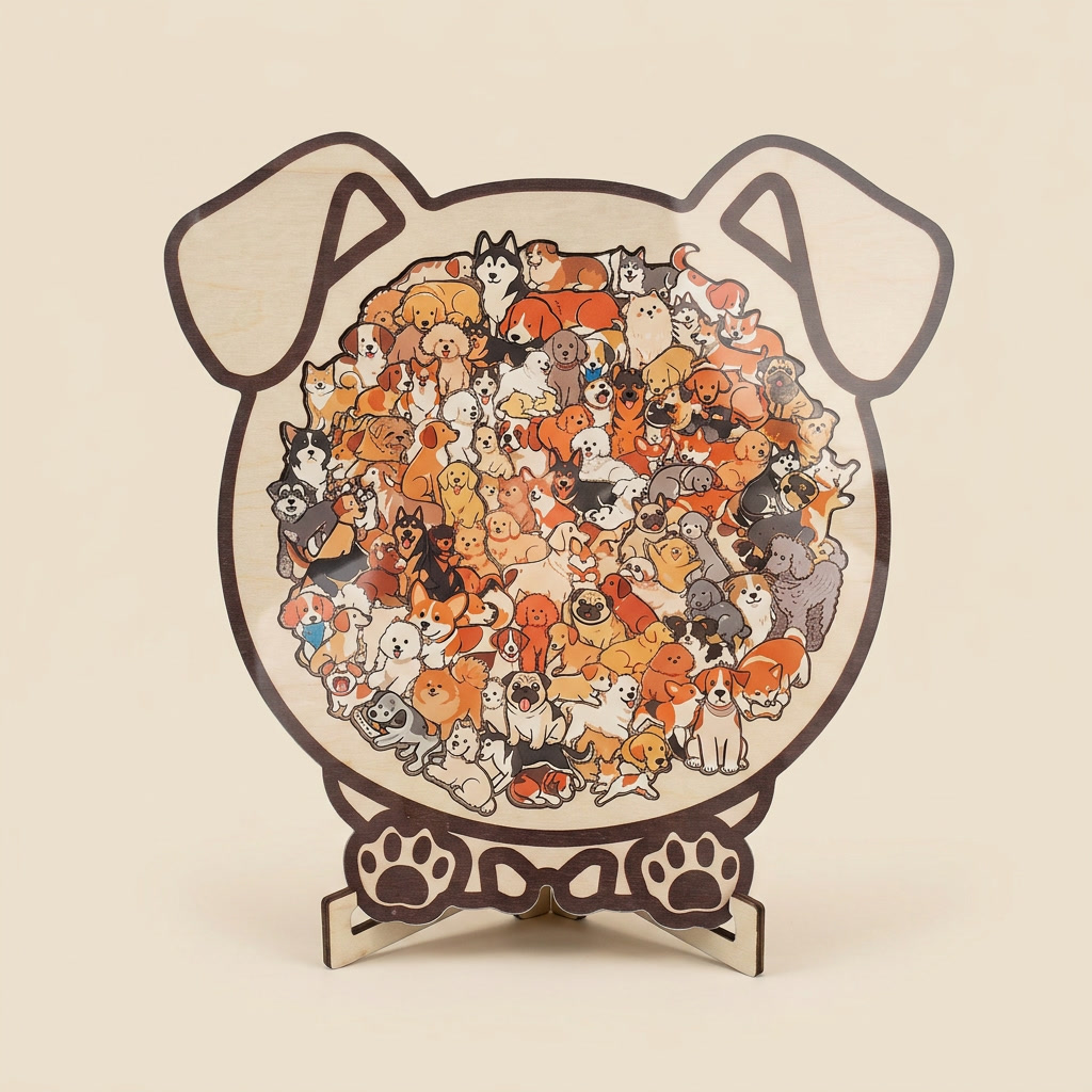 Unique Irregular Wooden Cat Puzzle with Frame Challenging Jigsaw Puzzle Cute Animal Shape Brain Teaser Ideal Gift for Cat Lovers