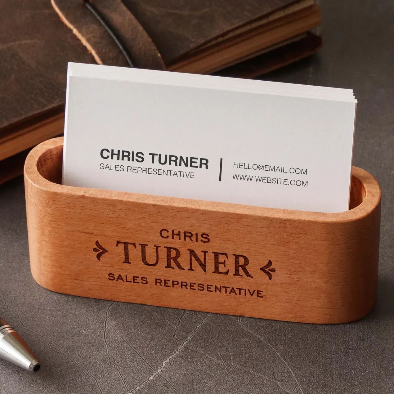 Personalized Gift for Him, Customized Business Card Holder,Personalized Business Card Holder,Desk Accessories - MyJigsawPuzzleAu