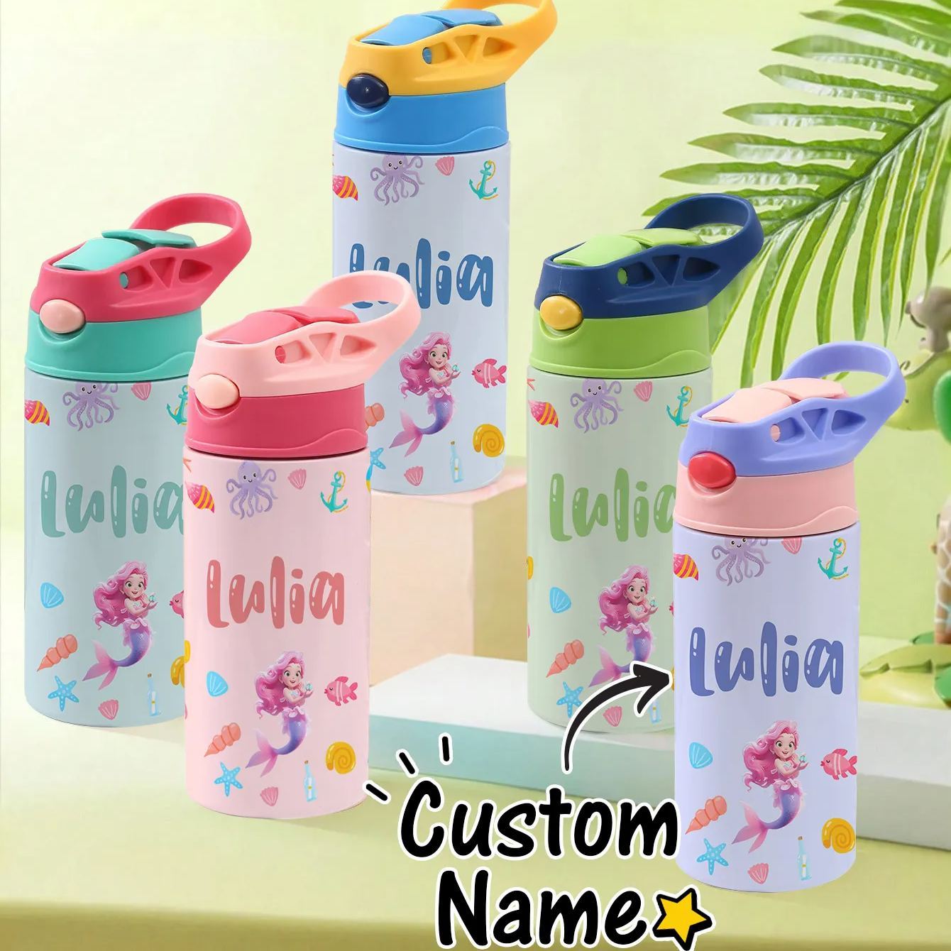 Custom Name Printed Kids Cute Water Bottle - Personalized Back To School Gifts For Kids - MyJigsawPuzzleAu