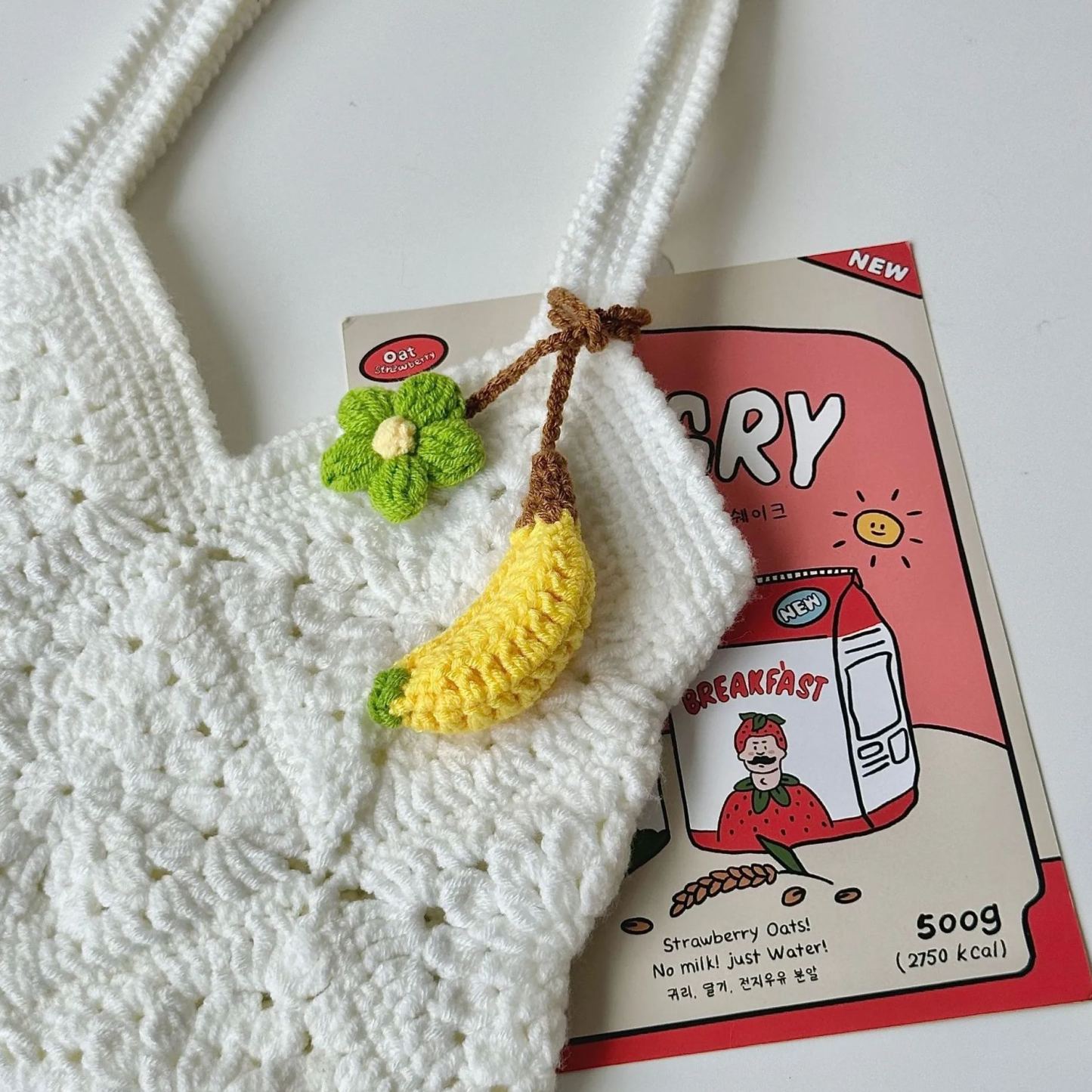 Crochet Cherry Car Mirror Hanging: Handmade Knitted Car Accessory - MyJigsawPuzzleAu