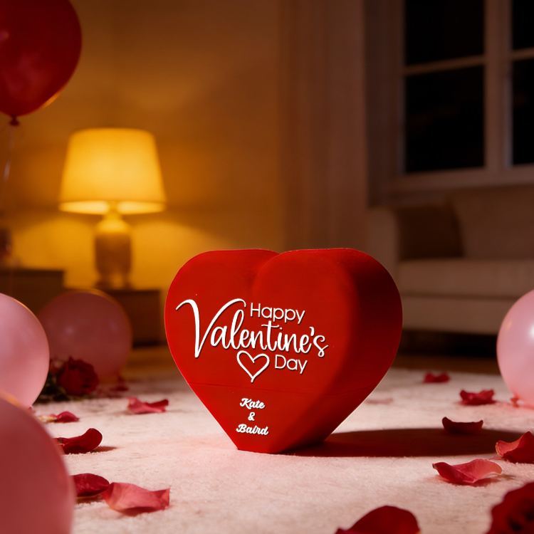 Personalized Heart With Middle Finger Gag Decor Funny Gag Gift Petty Ex Prank Anniversary Gift for Him Her Valentines Day for Boyfriend Girlfriend - MyJigsawPuzzleAu