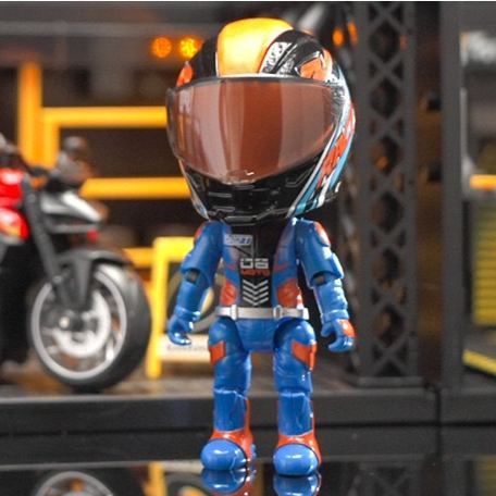 Mini Transformable Motorcycle Rider Doll Figurine Racing Helmet Biker Desk Display Gift - MyJigsawPuzzleAu