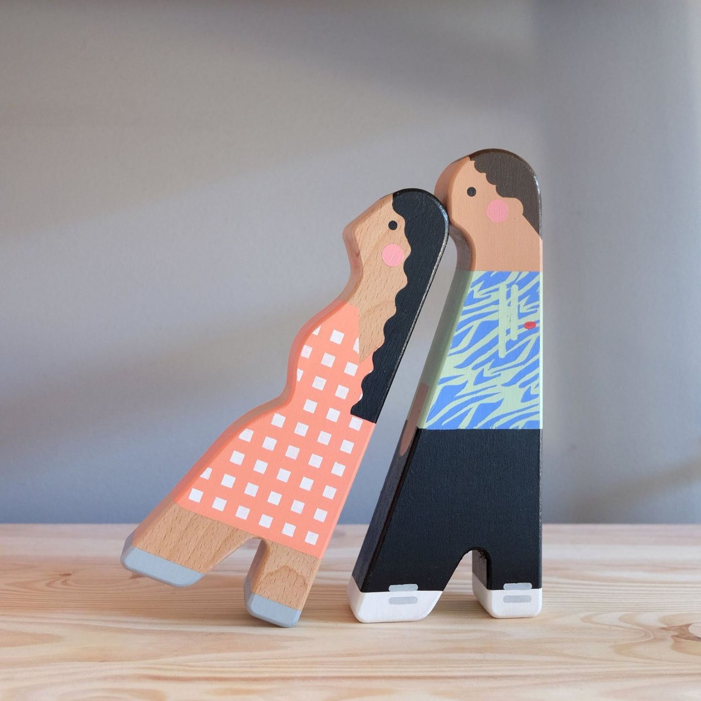 Personalized Wooden Couple Figurine – Custom Wedding Doll Gift from Photo, Minimalist Handcrafted Wood Decor for Anniversary & Bridal Gift - MyJigsawPuzzleAu