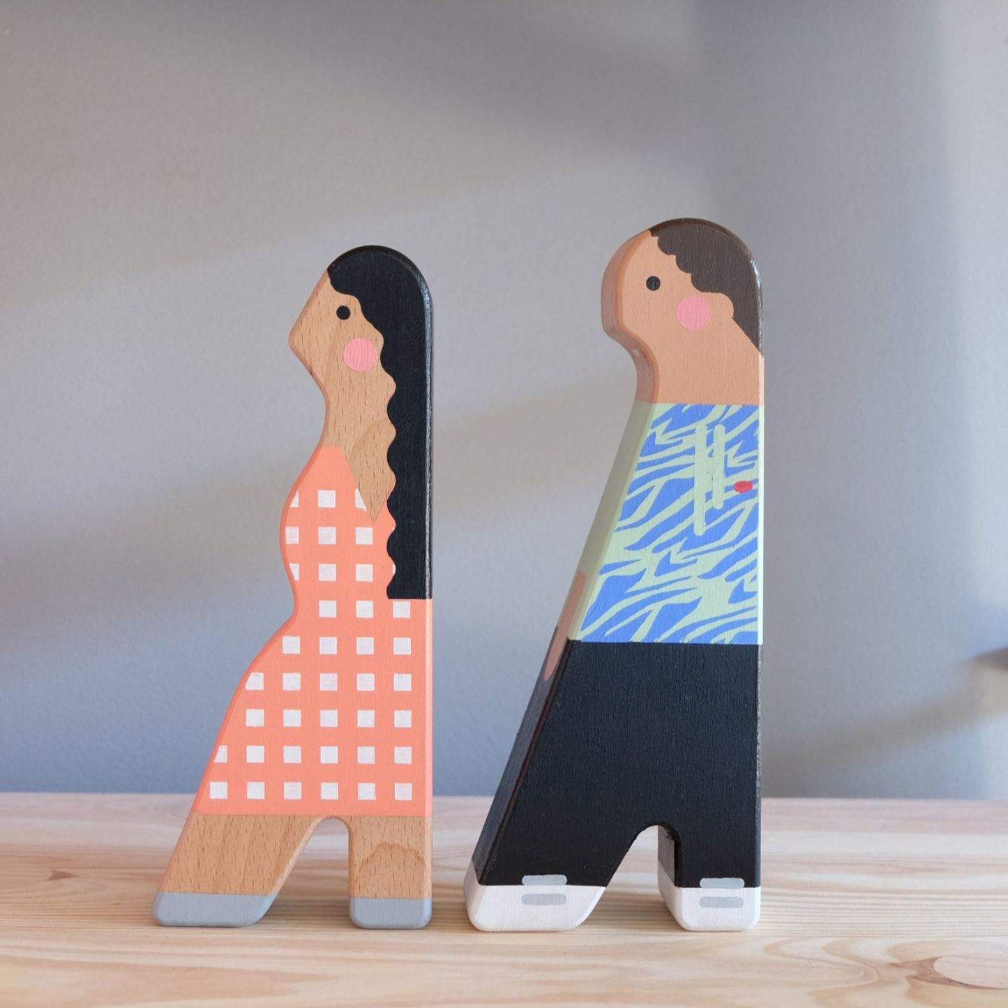 Personalized Wooden Couple Figurine – Custom Wedding Doll Gift from Photo, Minimalist Handcrafted Wood Decor for Anniversary & Bridal Gift - MyJigsawPuzzleAu